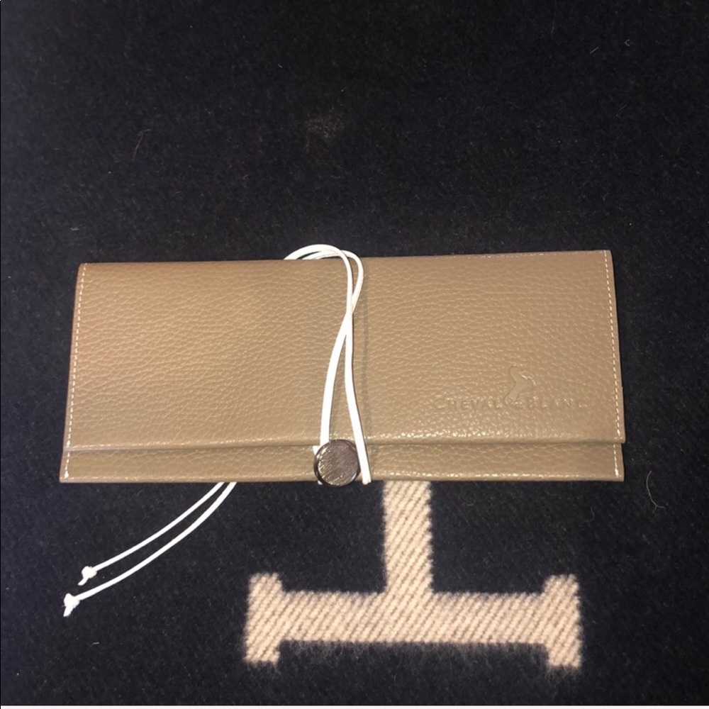 Cheval blanc Saint Barthélemy brown leather clutch